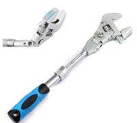 Clé à cliquet YWHWLX réglable de 25,5 cm à 31,5 cm avec tête rotative à 180° et tige d'extension rétractable