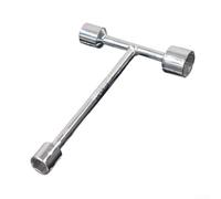 Clé à douille 3 voies avec fourche à trois broches pour réparation et entretien, en acier au carbone traité thermiquement et finition chromée 819 mm (12-14-17 mm)