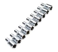 Clé à douille courte métrique, accessoire 6 pans 6 pans 4 mm-14 mm Convient pour les bricoleurs et les réparations professionnelles Clé à douille argentée