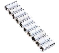 Clé à douille courte professionnelle - 6 points - Taille métrique de 4 mm à 14 mm - Pour réparation domestique et automobile