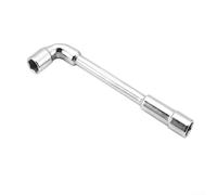 Clé à douille en forme de L avec manchon hexagonal profond et coude perforé, matériau en acier avec placage chromé, idéal pour les espaces restreints dans l'entretien du véhicule (6 mm)