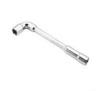 Clé à douille en forme de L avec manchon hexagonal profond et coude perforé, matériau en acier avec placage chromé, idéal pour les espaces restreints dans l'entretien du véhicule (12 mm)