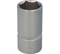 clé à douille hexagonale longue 1/2" 30 mm. profil à 6 côtés. Acier au chrome-vanadium, bords arrondis