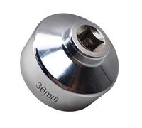 Clé à douille métrique 6 points robuste de 36 mm avec entraînement de 3/8" pour un retrait sécurisé du bouchon de filtre à huile, profil bas pour construction en acier CR-V, idéal pour les confinés