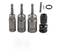 ouille pneumatique rétractable à tige hexagonale double spécification pour réparation automobile, adaptateur de manchon de tournevis en acier au chrome vanadium 8/10/12/14/17/19 mm