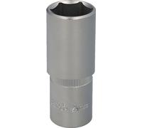 clé à douille six pans 1/2" longue 24 mm. profil à 6 côtés. Acier au chrome-vanadium, bords arrondis