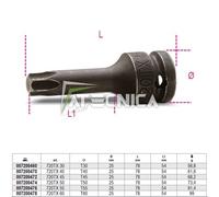 ouille TORX mâle pour machine Beta 720TX 1/2" de T30 à T60