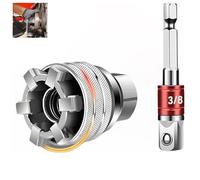 Clé à douille universelle multifonction - Outil de maintenance universel, manchon de clé à douille à entraînement réglable, for outil de réparation professionnel métrique 3/8"(1pcs)