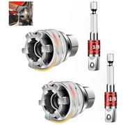 Clé à douille universelle multifonction - Outil de maintenance universel, manchon de clé à douille à entraînement réglable, for outil de réparation professionnel métrique 3/8"(2pcs)