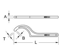 Clé à ergot brunie pour écrous à trous latéraux 155-165 mm KS TOOLS - 517.1487