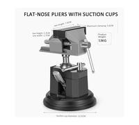 Clé à étau avec double réglage fin de précision universelle de qualité industrielle for établi robuste Étau à bouche plate Table fixe Pour le bricolage(With suction cup)