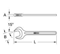 Clé à fourche simple brunie 14 mm KS TOOLS - 517.2514