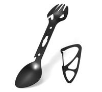 Clé À Fourchette Multifonctionnelle 5 En 1, Kit De Survie De Camping En Acier Inoxydable, Couteau À Fourchette Pratique, Ouvre Bouteille