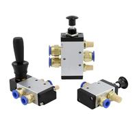 Clé à main manuelle for interrupteur de soupape 4H210-08 4H310-10 4H410-15 1/4 Luch 2 positions 5 ports 1 pièce(4R210-08,With-6mm-Fitting)