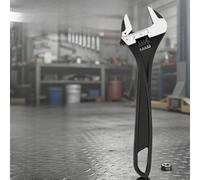 Clé à molette à grande mâchoire avec graduations gravées claires pour un dimensionnement répété et des ajustements contrôlés lors de l'utilisation (B)