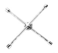 Clé à molette à quatre voies de 45,7 à 50,8 cm avec plusieurs douilles de 17 mm, 19 mm, 21 mm, 23 mm, outil cruciforme en acier robuste pour réglage des écrous de roue de voiture (45,7 cm)