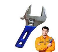 Clé à molette courte - Outils à main ergonomiques réglables et portables | Clé à mâchoire large avec poignée courte | Pour écrous et vis, raccord de tuyau et plomberie