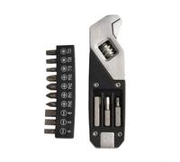 Clé à molette multifonction en acier inoxydable avec 10 embouts de tournevis pour vis Torx et cruciforme, design compact pliable pour camping