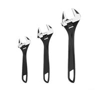 Clé à molette pour plomberie et utilisation mécanique avec corps en acier à haute teneur en carbone et indicateurs de position de la mâchoire clairement marqués (B)