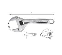 Clé à molette réglable Usag U02940010 courte max 34 mm