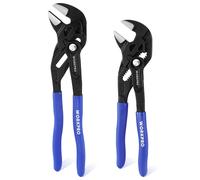 WORKPRO Jeu de 2 Clés à Pince 180 et 255 mm, Pince Multiprise en Acier Cr-V, Serrage Rapide, Ouverture Maximale de 40/50 mm, Polyvalente pour Serrage et Ajustement