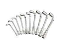 Stanley 1-17-383 Clé à pipe débouchée 6x6 pans en L Acier chromé Profil maxiDrive 8–19 mm Jeu 10