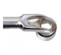 Clé à pipe débouchée chrome mat, 30 mm 6 pans