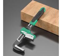 Clé à pipe en acier type F pour plomberie - Ouverture maximale de la mâchoire de 80 mm, design à angle droit, poignée ergonomique vert-noire, construction forgée robuste (80 mm)