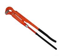 Clé à pipe réglable à 90° - Pince de plomberie robuste avec tête coudée pour les espaces restreints - Construction en acier forgé - Rouge - 320 mm