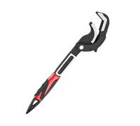 Clé à pipe réglable - Clé à molette réglable en acier au carbone - Outil à poignée dentée résistante à l'usure - Mécanisme de serrage sécurisé - 26 cm, petit, 14 à 30 mm et 38 cm, grand 30 à 60 mm, f