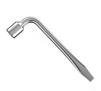 Clé à pneu robuste de type L avec écrous de roue de 17, 19, 21, 22, 24 mm, construction en alliage d'acier V plaqué chrome pour une utilisation durable des outils automobiles (24 mm)