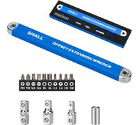 Clé À Rallonge Décalée - Jeu De Clés À Rallonge Décalées 15,4'' Impact Ready - Avec Adaptateurs Carrés 1/2'',1/4'' Et 3/8'' Et 10 Embouts Universels