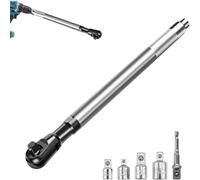 Clé à rallonge électrique multifonction 1/2 pouce hocs, avec 4 adaptateurs de conversion, pour les espaces restreints