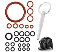 Clé à Tête Ovale 21 Pièces avec Porte-Clés | Joint Torique & Outils de Réparation pour Machines Compatible avec Jura, Krups, Siziliana, AEG - Pratique, durable