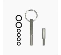 Clé à tête ovale avec anneau porte-clés compatible avec Krups, pour machines à café AEG Outil magnétique en acier inoxydable avec 6 anneaux en caoutchouc pour réparation (A et A)