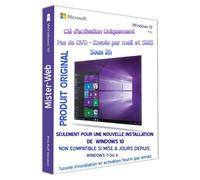 Clé Activation Windows 10 Pro 32-64 Bits Clé Uniquement Pas De Cd Seulement Pour Une Nouvelle Installation De Win10