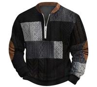 do Garçon en Tissu tricoté Imitation 3D imprimé numérique décontracté pour Homme, Mode Automne/Hiver 2024, Demi-Fermeture éclair, col Rond Sweat Capuche Poids Lourd