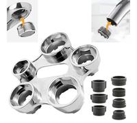 Clé Aérateur pour Robinet, 10 en 1 Clé pour Demontage Mousseur, Clé de Montage pour Filtre Aérateur avec 7 Adaptateurs, Universel Outil de Clé pour Aérateurs de Remplacement Cuisine et Salle de Bain