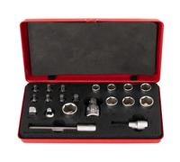 Unior 1782 1/4-3/8´´ Bits And Sockets Set Argenté Red