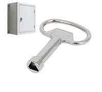 rmoire Électrique - 7,8x4,6x0,5cm Clé Triangulaire Métal, Clés Douille Clés Triangle Armoire | Serrure Panneau Triangulaire Pour Robinets Placard Coffre Sécurité Unité HVAC Train Garage Électrici