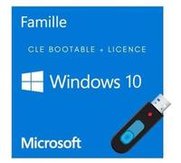 Clé Bootable + Licence Windows 10 Famille 32/64 Bits