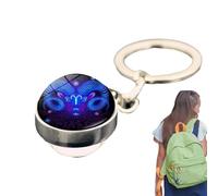 Clé, charme de la chaîne clé,Pendentif avec constellation de sacs d'école - Accessoires de sac à dos de charme de sac qui brillent dans la chaîne clé sombre pour les femmes, Bélier, riferimento