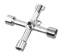 Clé croisée multifonction à 4 voies,Clé Carrée Universelle, Clé Triangulaire,Cle Pompier,Cle Triangle,Clé Universelle Multifonction 4 Voies,pour Boîtes Électriques, Gaz, Eau, Compteurs Électriques