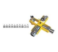 Clé cruciforme universelle - C.K - 9 en 1 - Profils 4 pans - Jaune