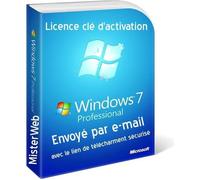 Clé d'activation Licence Windows 7 Professionnel - FR - A Télécharger 32-64Bits Pas CD DVD