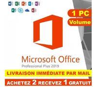 Clé d'activation Office 2019 - Microsoft - Professionnel Plus - 32/64 bit - 1 PC - Version téléchargeable