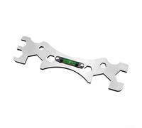 Clé de douche avec niveau intégré pour outil de plomberie - Clé de salle de bain manuelle multifonction pour installation de vanne mélangeuse - Argenté - 19 cm