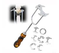 e lavabo avec 7 têtes interchangeables - Clé télescopique d'évier pour espaces restreints, outil de robinet réglable pour réparations de plomberie e robinet en acier inoxydable 27 cm (A)