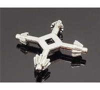 Clé de mandrin à 4 voies pour mandrins de 2 à 5/8", clé étoile en acier pour perceuse et outils électriques (argenté)