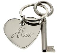 Clé de Mon Coeur avec Gravure - Porte-clé en Forme de Coeur avec clé - Cadeau de St Valentin et de déclaration d'amour
